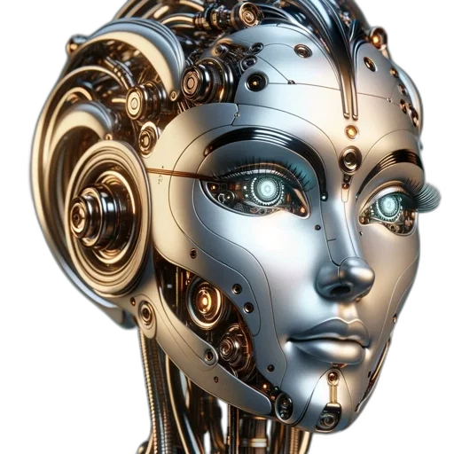 robot, face, mask, 3d render transparent PNG cut-out