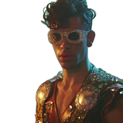 jacket, crown, staff, cyberpunk transparent PNG cut-out