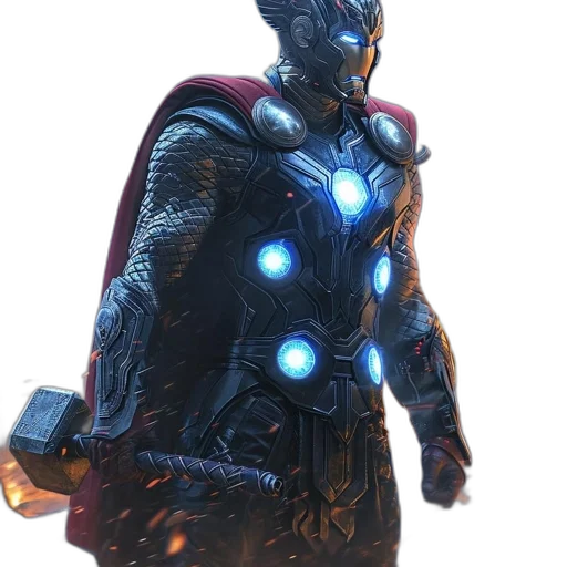 jacket, staff, robot, sword transparent PNG cut-out