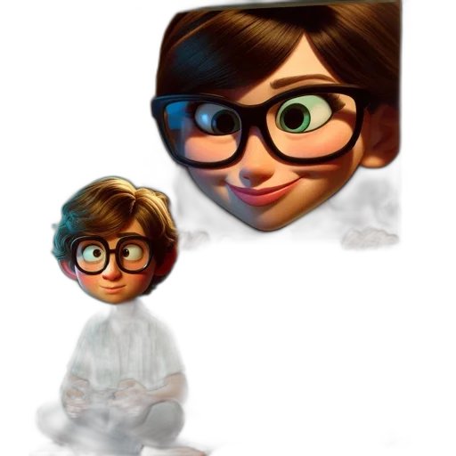 face, 3d render, concept art, cartoon transparent PNG cut-out