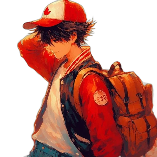 jacket, hat, anime, concept art transparent PNG cut-out