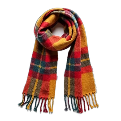 colorful, plaid, scarf, mix transparent PNG cut-out