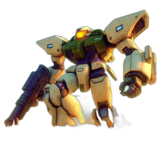 robot, weapon, concept art, 3d render transparent PNG cut-out
