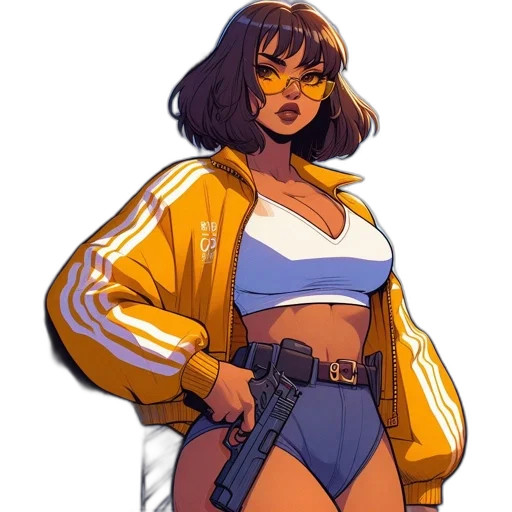 jacket, weapon, dress, concept art transparent PNG cut-out