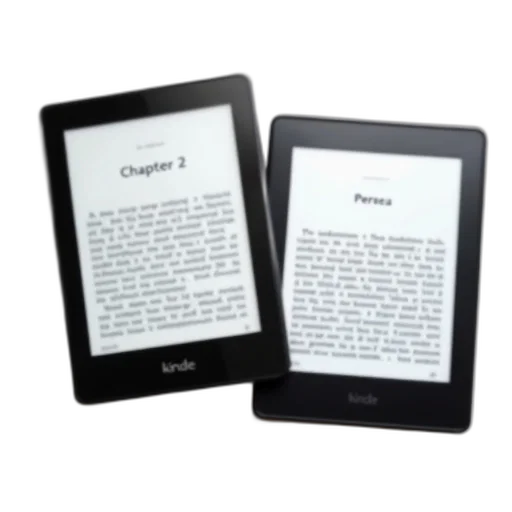 two, identical, black, e-readers transparent PNG cut-out