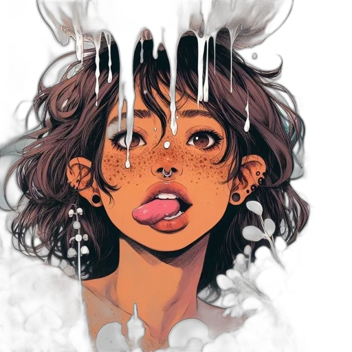 face, mask, anime, watercolor transparent PNG cut-out