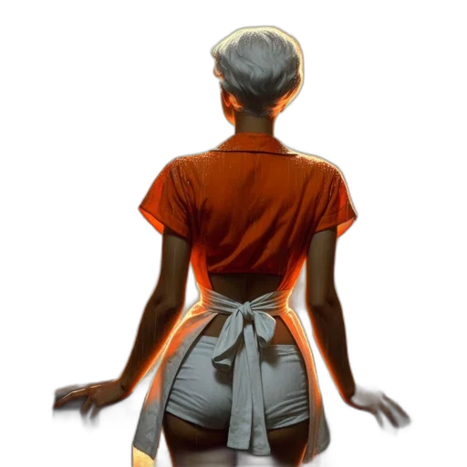 dress, jacket, staff, weapon transparent PNG cut-out