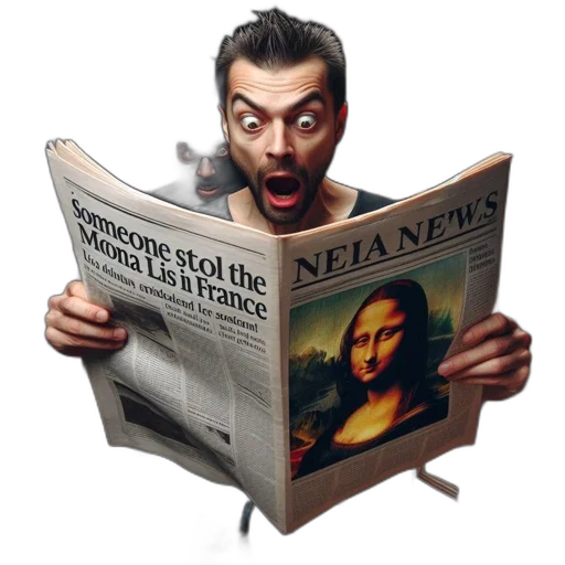 inside, home, man, newspaper transparent PNG cut-out