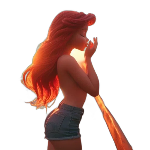 dress, hair, weapon, staff transparent PNG cut-out