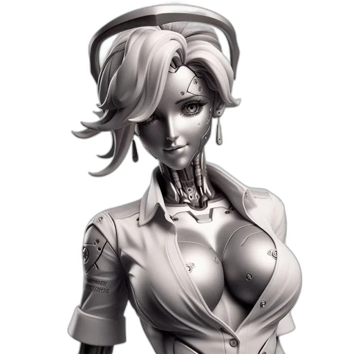 robot, concept art, comic book art, fantasy art transparent PNG cut-out