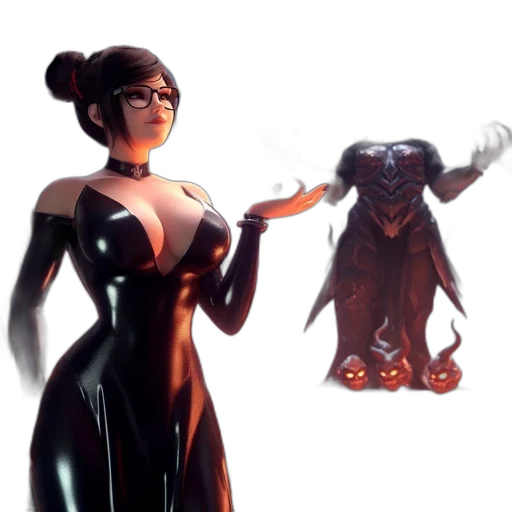 dress, staff, concept art, fantasy art transparent PNG cut-out