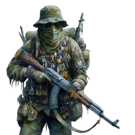 weapon, jacket, staff, animal transparent PNG cut-out