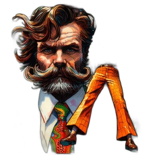 jacket, face, hair, comic book art transparent PNG cut-out
