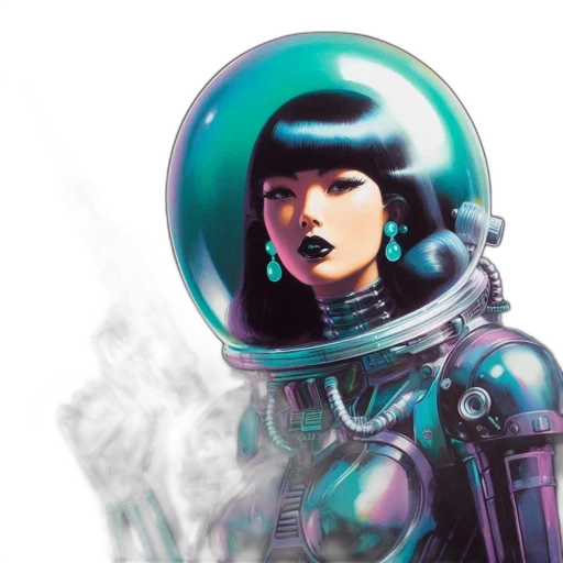 robot, concept art, comic book art, cyberpunk transparent PNG cut-out
