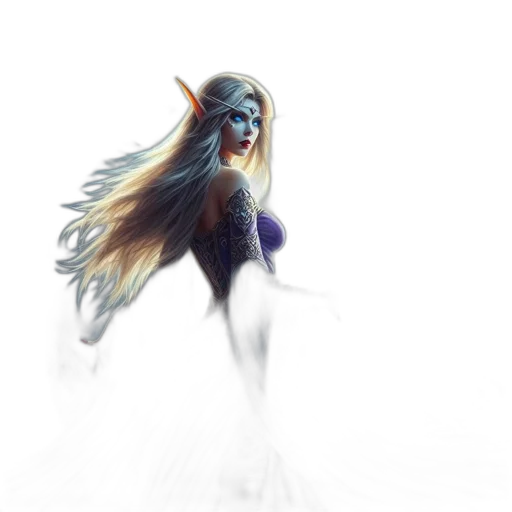 dragon, creature, hair, staff transparent PNG cut-out