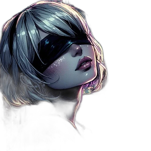 mask, face, cyberpunk, comic book art transparent PNG cut-out