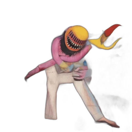 creature, staff, mask, jacket transparent PNG cut-out