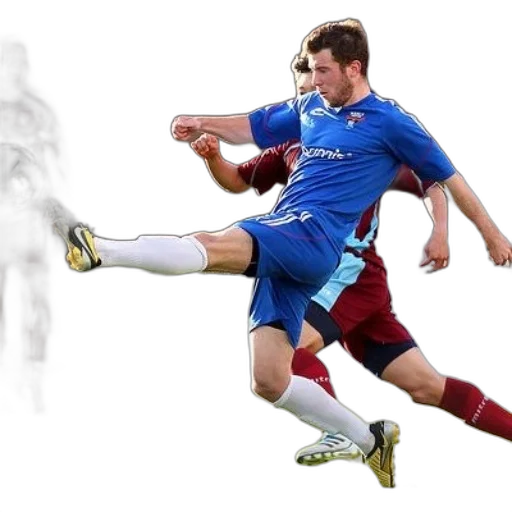 soccer, player, blue, uniform transparent PNG cut-out