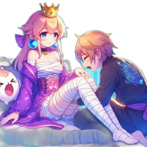 crown, dress, dragon, staff transparent PNG cut-out