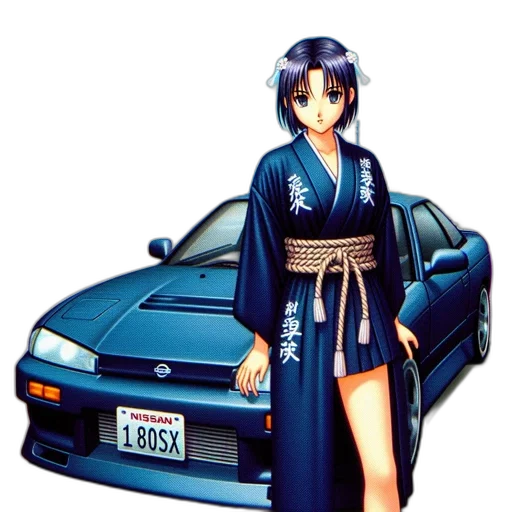car, vaporwave, concept art, anime transparent PNG cut-out