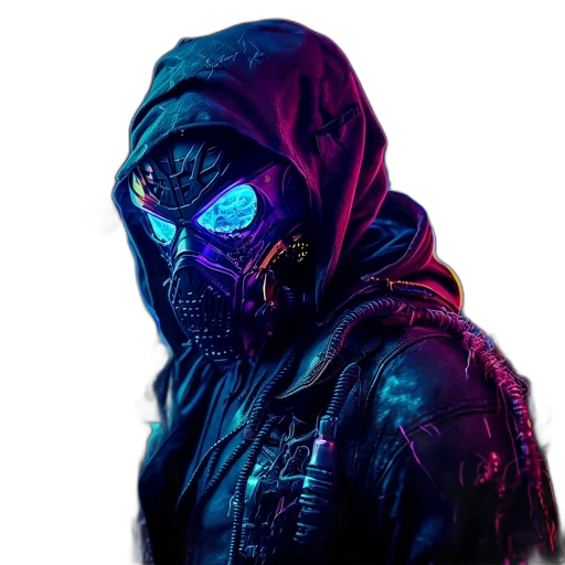 jacket, mask, face, robot transparent PNG cut-out