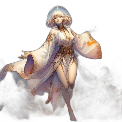 dress, staff, fantasy art, concept art transparent PNG cut-out