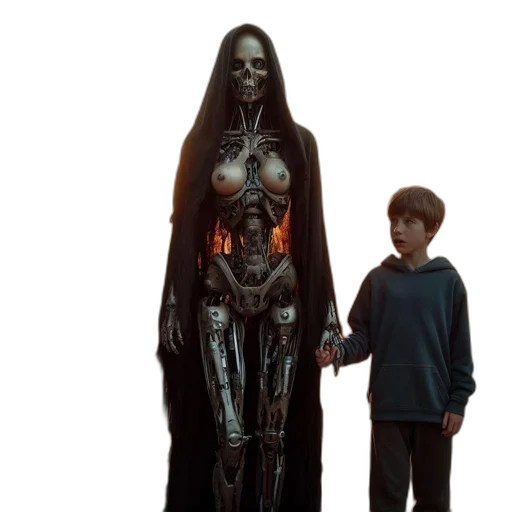 robot, creature, concept art, 3d render transparent PNG cut-out