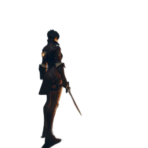 sword, weapon, staff, jacket transparent PNG cut-out
