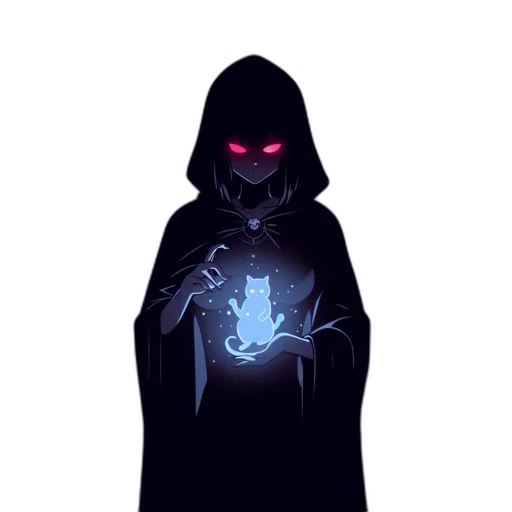 jacket, creature, mask, staff transparent PNG cut-out