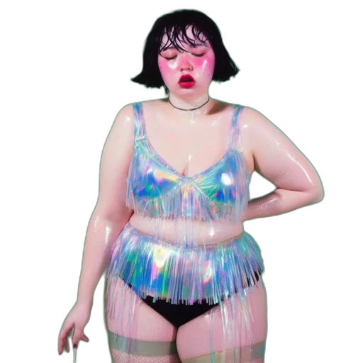 dress, creature, vaporwave, cyberpunk transparent PNG cut-out