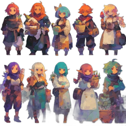 concept art, pixel art, fantasy art, watercolor transparent PNG cut-out