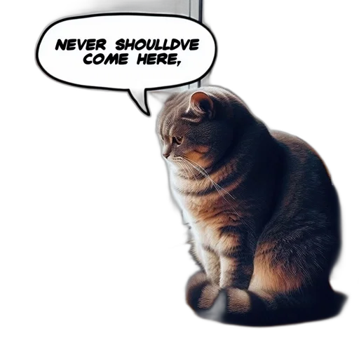 gray, tabby, cat, observes transparent PNG cut-out
