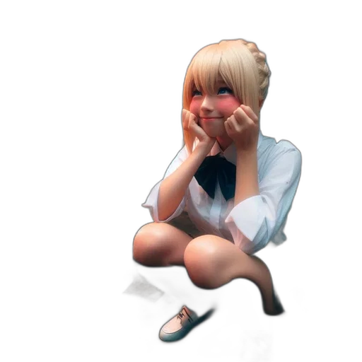 dress, face, staff, weapon transparent PNG cut-out