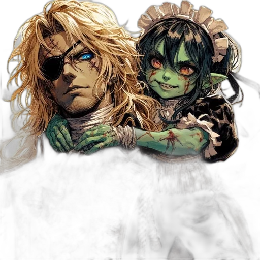 comic book art, concept art, fantasy art, watercolor transparent PNG cut-out