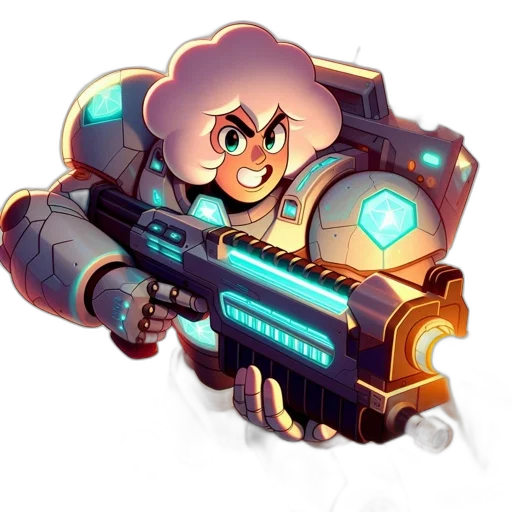 weapon, robot, concept art, pixel art transparent PNG cut-out