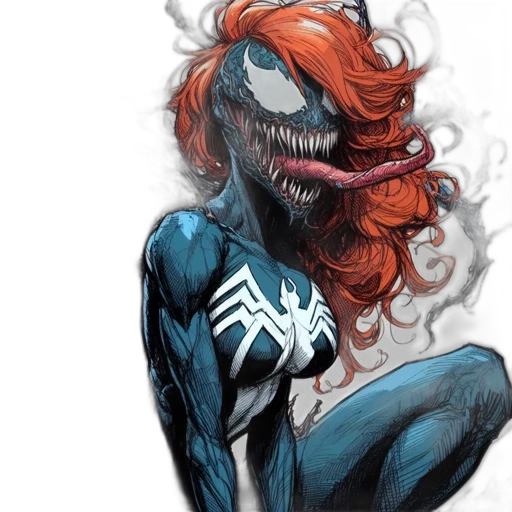 mask, hair, comic book art, concept art transparent PNG cut-out