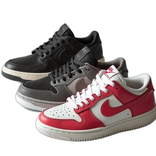 shoes, 3d render, three, pairs transparent PNG cut-out