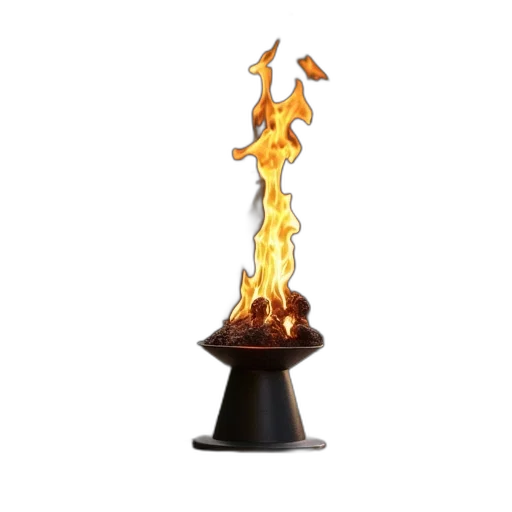 staff, 3d render, fire, flame transparent PNG cut-out