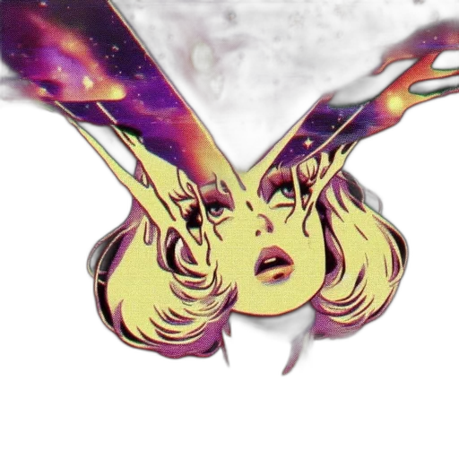 crown, vaporwave, anime, comic book art transparent PNG cut-out