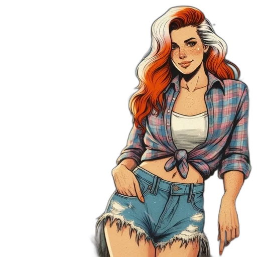 dress, jacket, comic book art, concept art transparent PNG cut-out