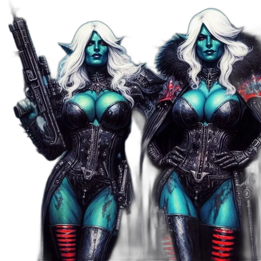 concept art, comic book art, fantasy art, cyberpunk transparent PNG cut-out