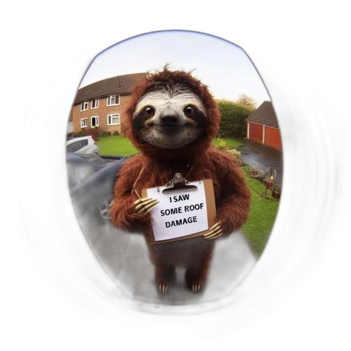 comical, scene, captures, sloth transparent PNG cut-out