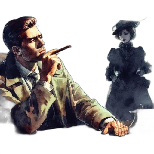 jacket, staff, umbrella, concept art transparent PNG cut-out