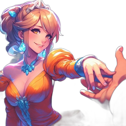 dress, staff, crown, weapon transparent PNG cut-out