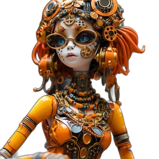 mask, jewelry, robot, fantasy art transparent PNG cut-out