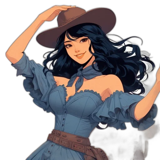 dress, hat, fantasy art, concept art transparent PNG cut-out