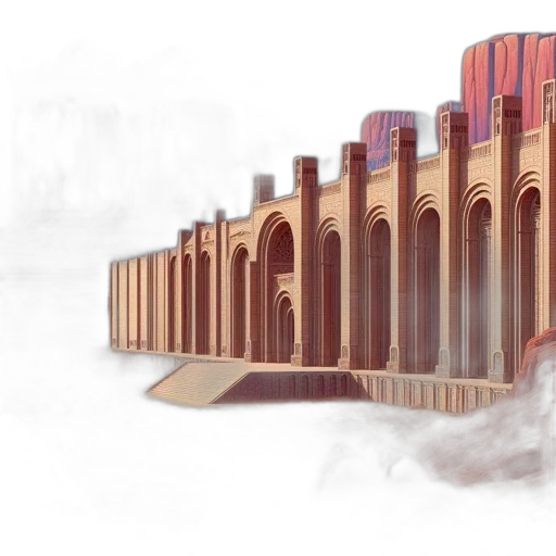 building, concept art, fantasy art, 3d render transparent PNG cut-out