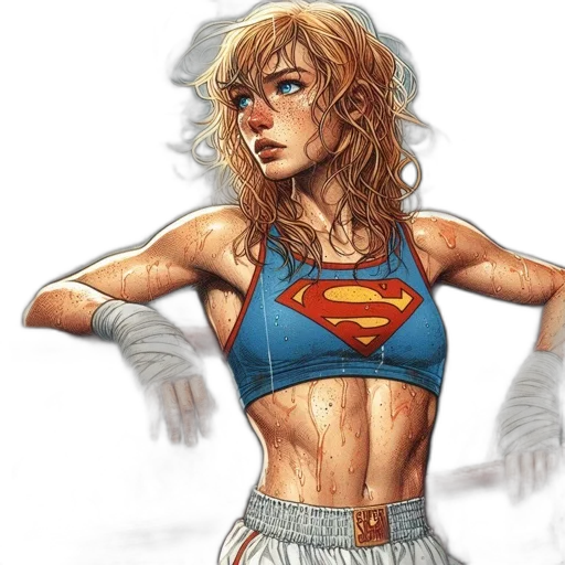 comic book art, concept art, fantasy art, watercolor transparent PNG cut-out