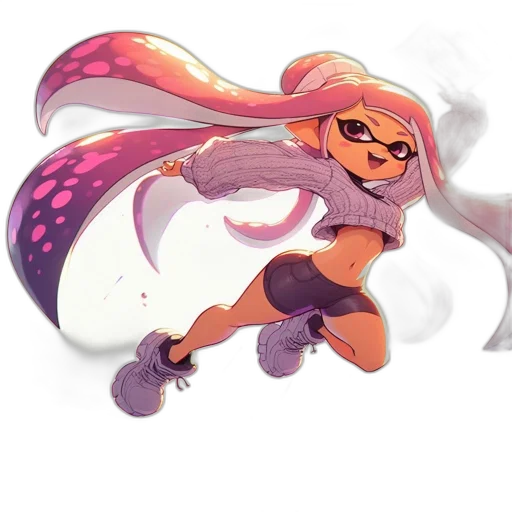 weapon, dress, hair, staff transparent PNG cut-out