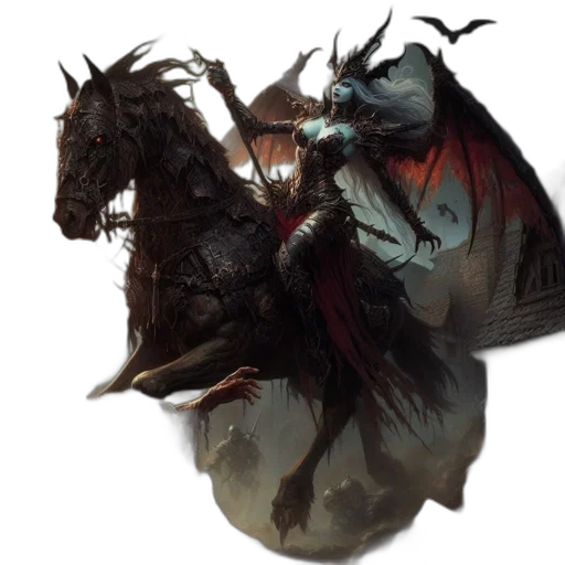 dragon, creature, staff, sword transparent PNG cut-out